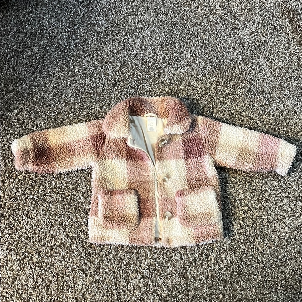 9 month Cozy Plaid Sherpa Jacket